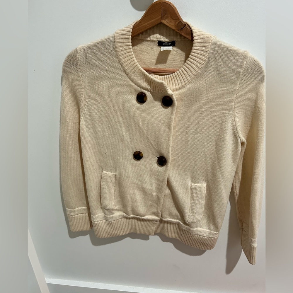Vintage J Crew double breasted wool sweater jacket